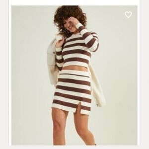 Altar'd State sweater mini skirt crop top set!